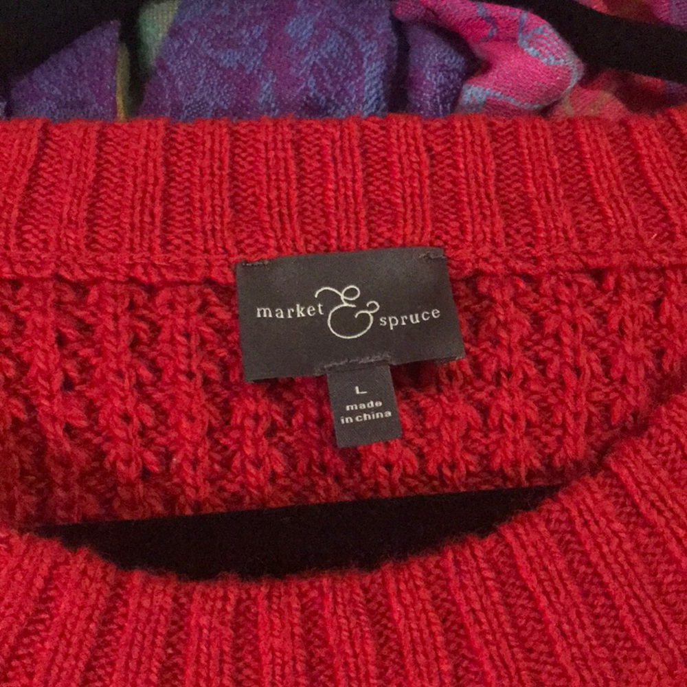 Red Open Back Sweater - Picture 3 of 6